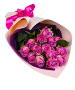 Фото товара «Букет из 15 розовых роз» №1