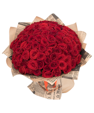 Фото товара «101 роза в упаковке»