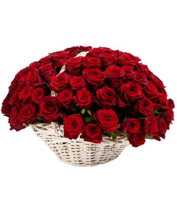 Фото товара «Корзина из красных роз»
