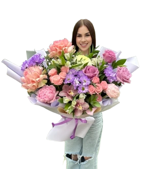 Букет "Лавандовый рассвет".