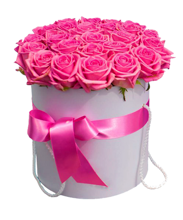 Фото товара «Шляпная коробка с розовыми розами»