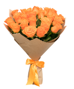 Фото товара «25 оранжевых роз в крафте» №1