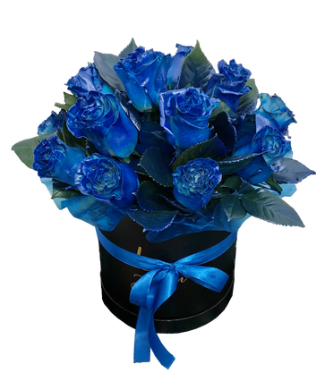 Фото товара «Синие розы в коробке»